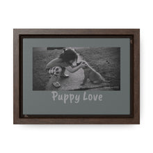 Load image into Gallery viewer, Puppy Love - black &amp; white Framed wall canvas
