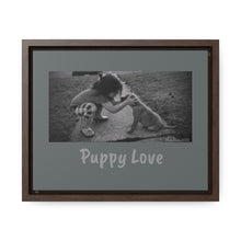 Load image into Gallery viewer, Puppy Love - black &amp; white Framed wall canvas
