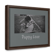 Load image into Gallery viewer, Puppy Love - black &amp; white Framed wall canvas
